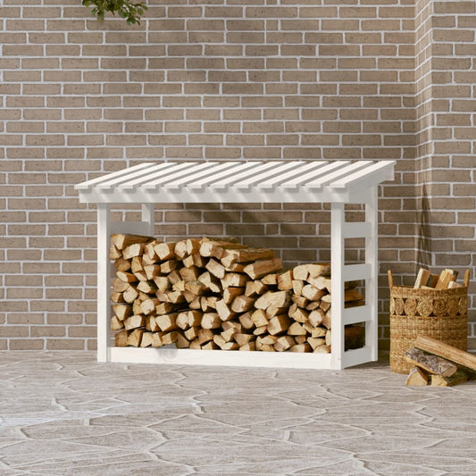 Brændestativ Hvid 108x64,5x78 cm Massiv Fyr
