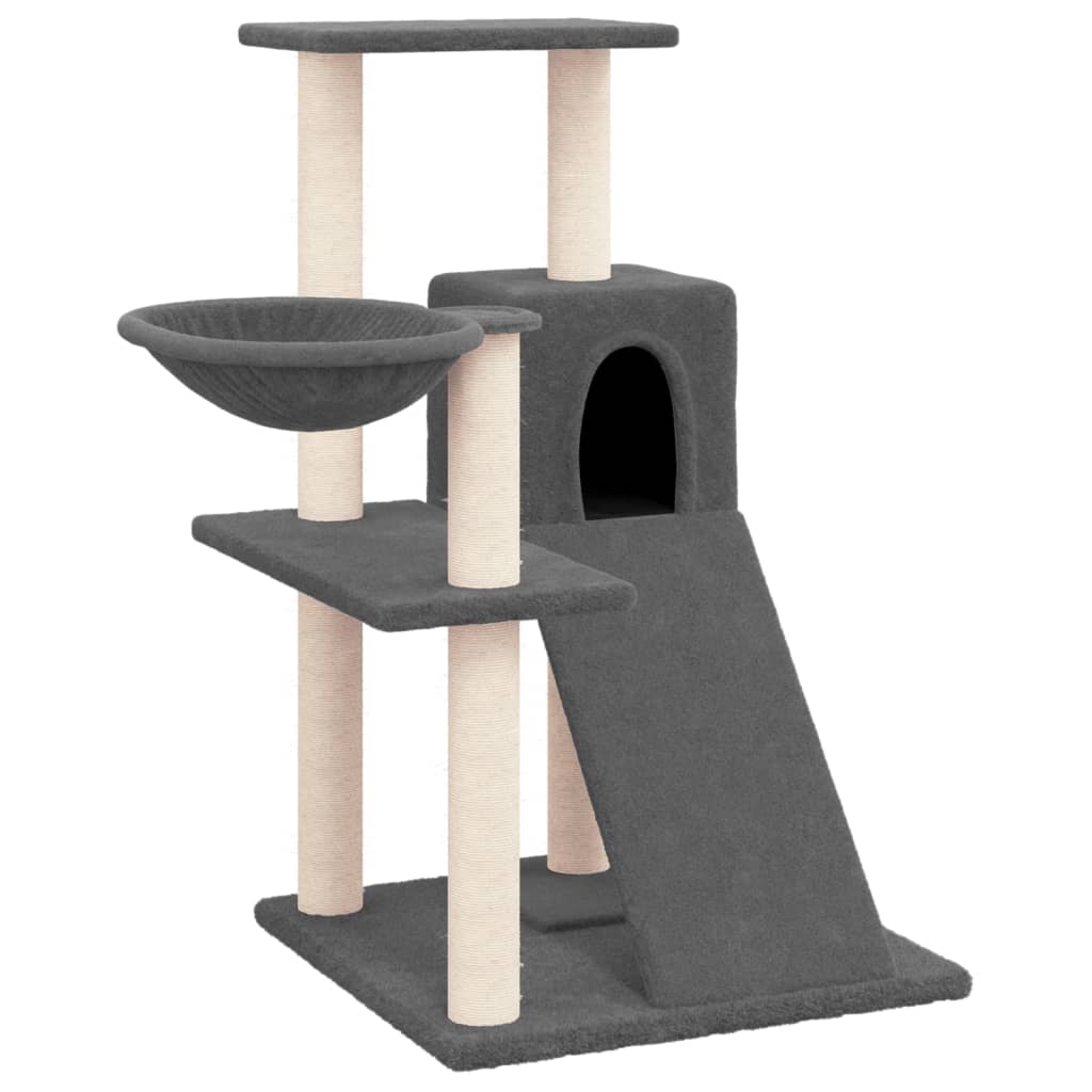 Kradsestolpe med sisal kradsestolper mørkegrå 82 cm