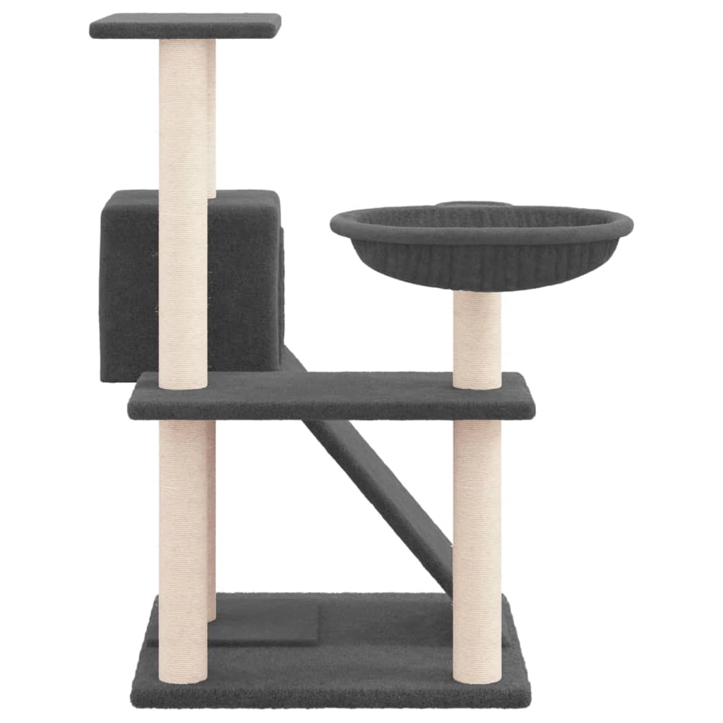 Kradsestolpe med sisal kradsestolper mørkegrå 82 cm
