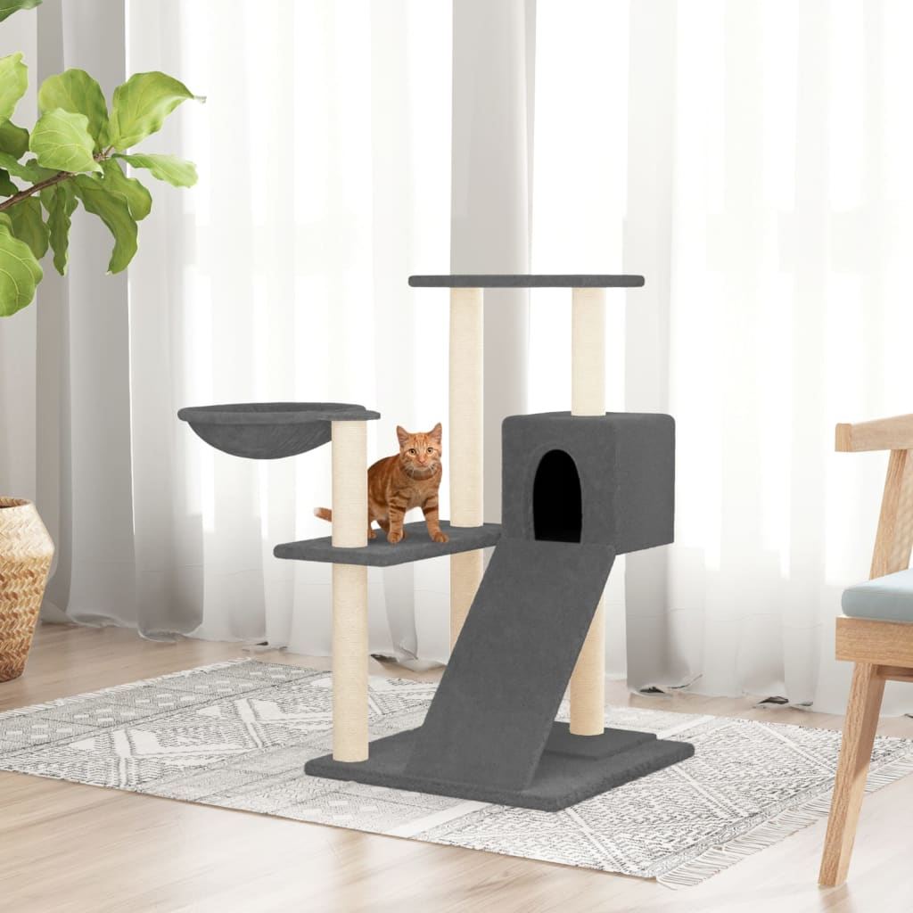 Kradsestolpe med sisal kradsestolper mørkegrå 82 cm
