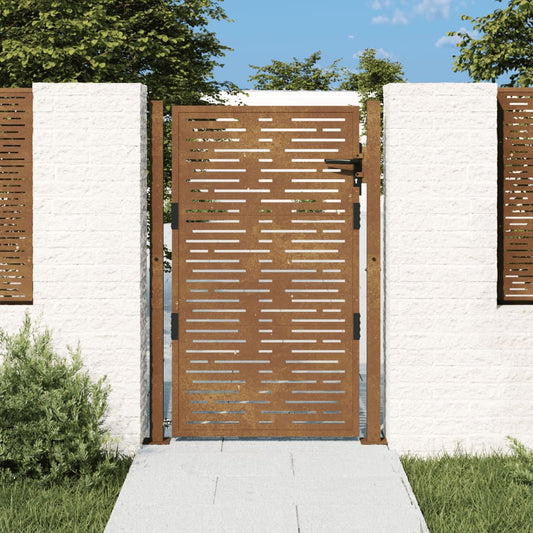 Gartentor 105 x 130 cm Cortenstahl Quadratisches Design