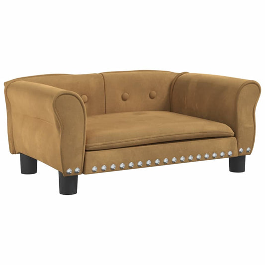 Hundebett Braun 70x45x30 cm Samt