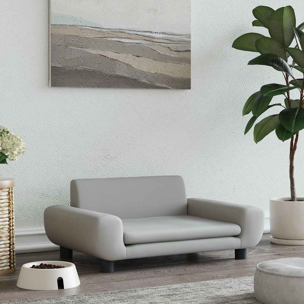 Hundeseng Lysegrå 70x45x33 cm Fløjl