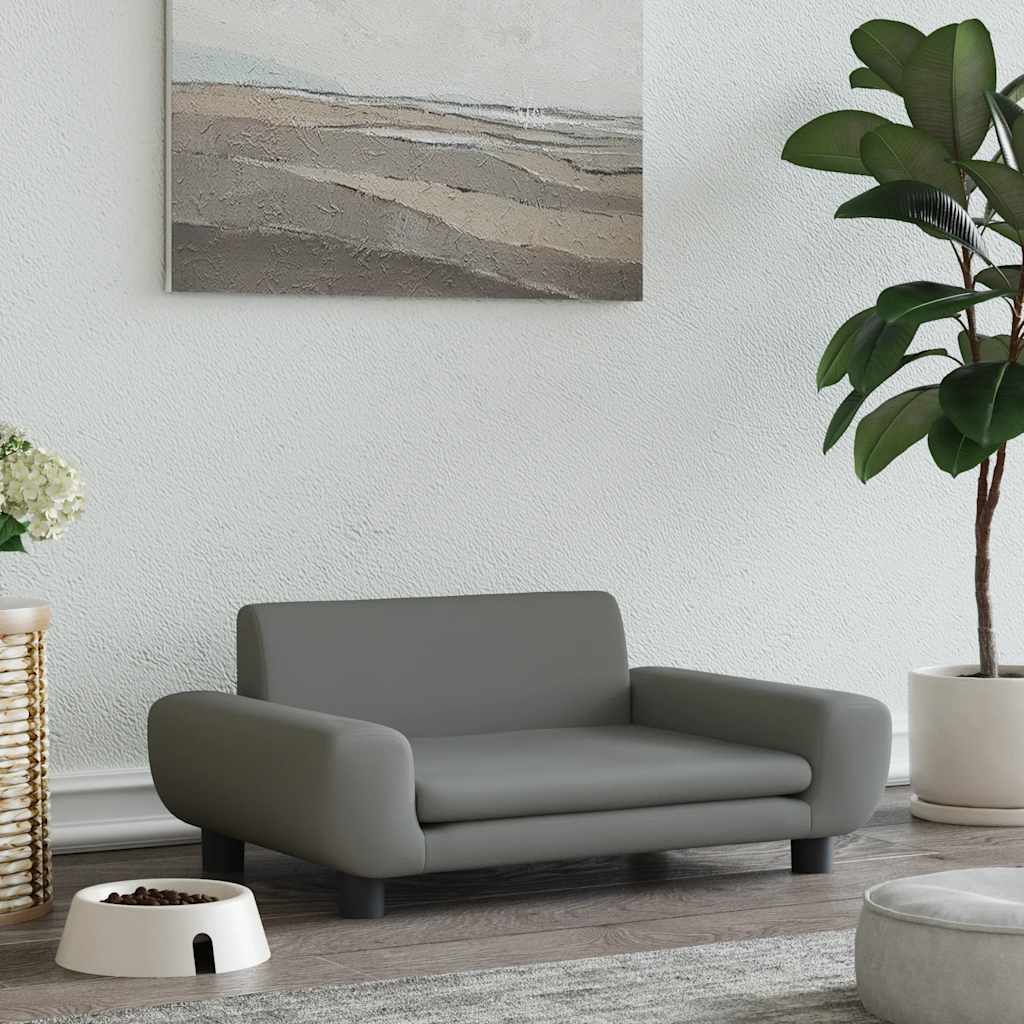 Hundeseng Mørkegrå 70x45x33 cm Fløjl