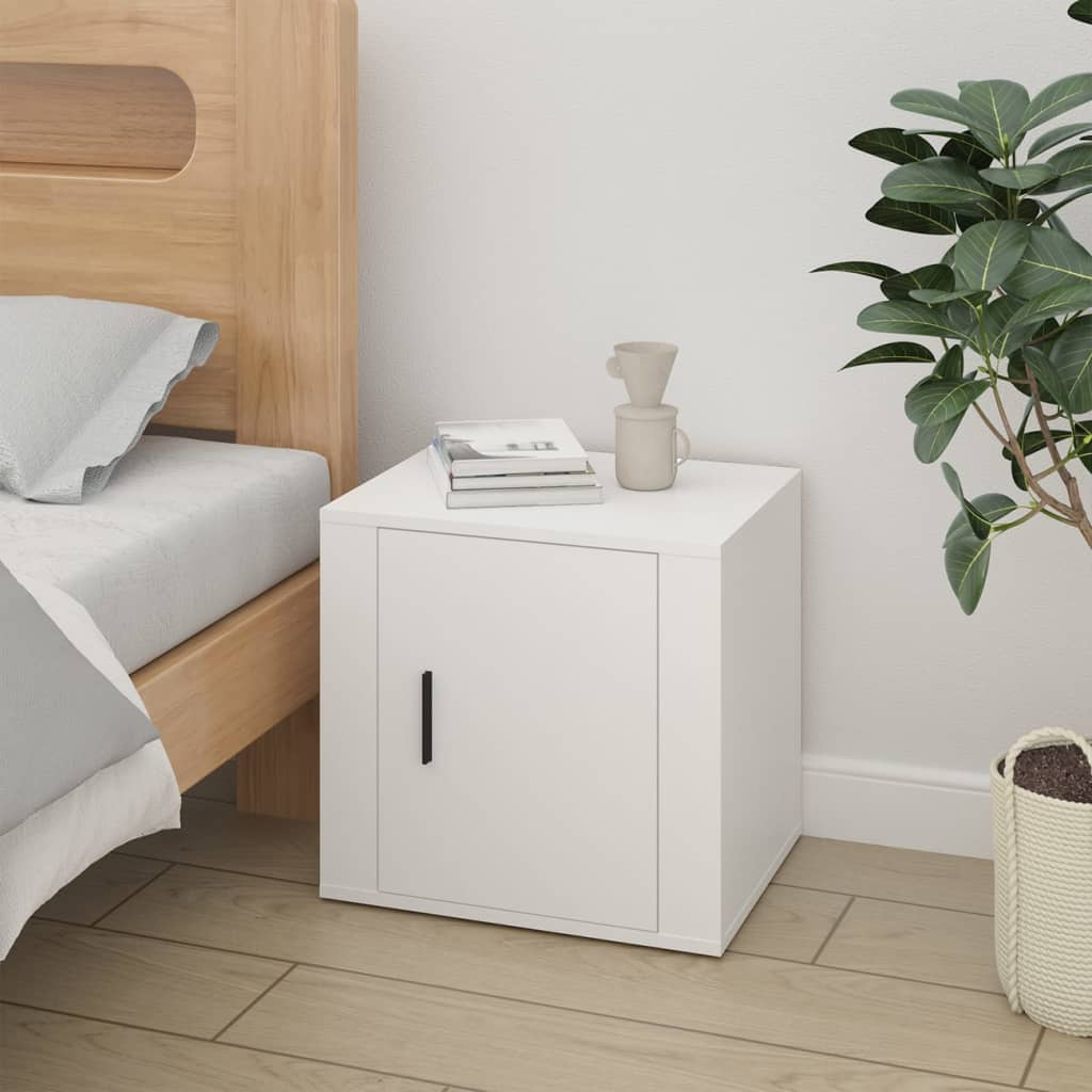 Sengeborde 2 stk Hvide 50x39x47 cm