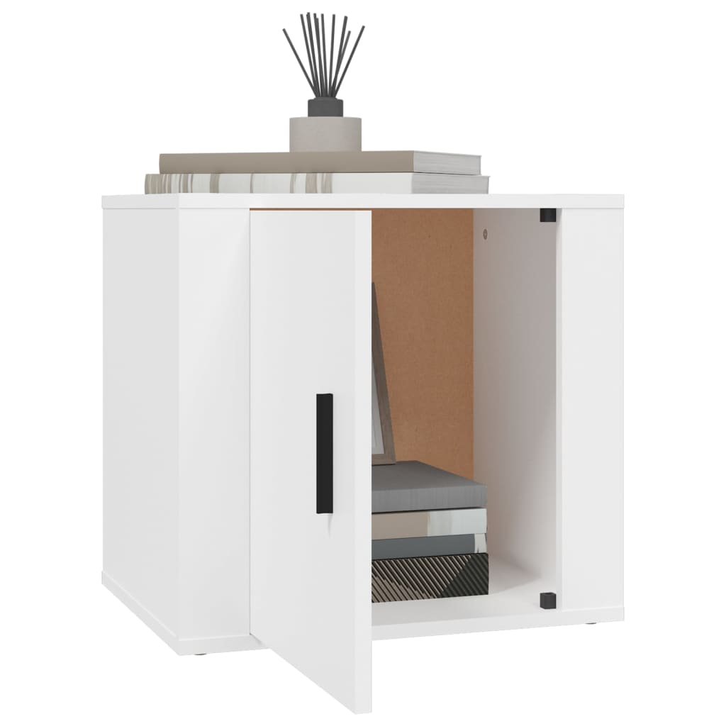 Sengeborde 2 stk Hvide 50x39x47 cm