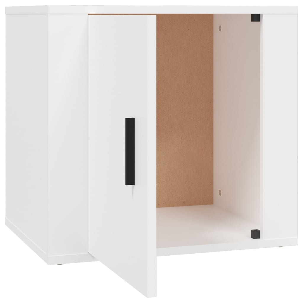 Sengeborde 2 stk Hvide 50x39x47 cm