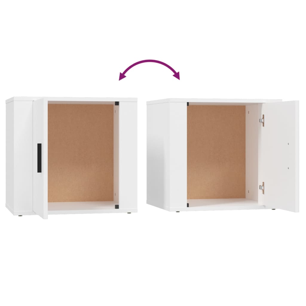 Sengeborde 2 stk Hvide 50x39x47 cm
