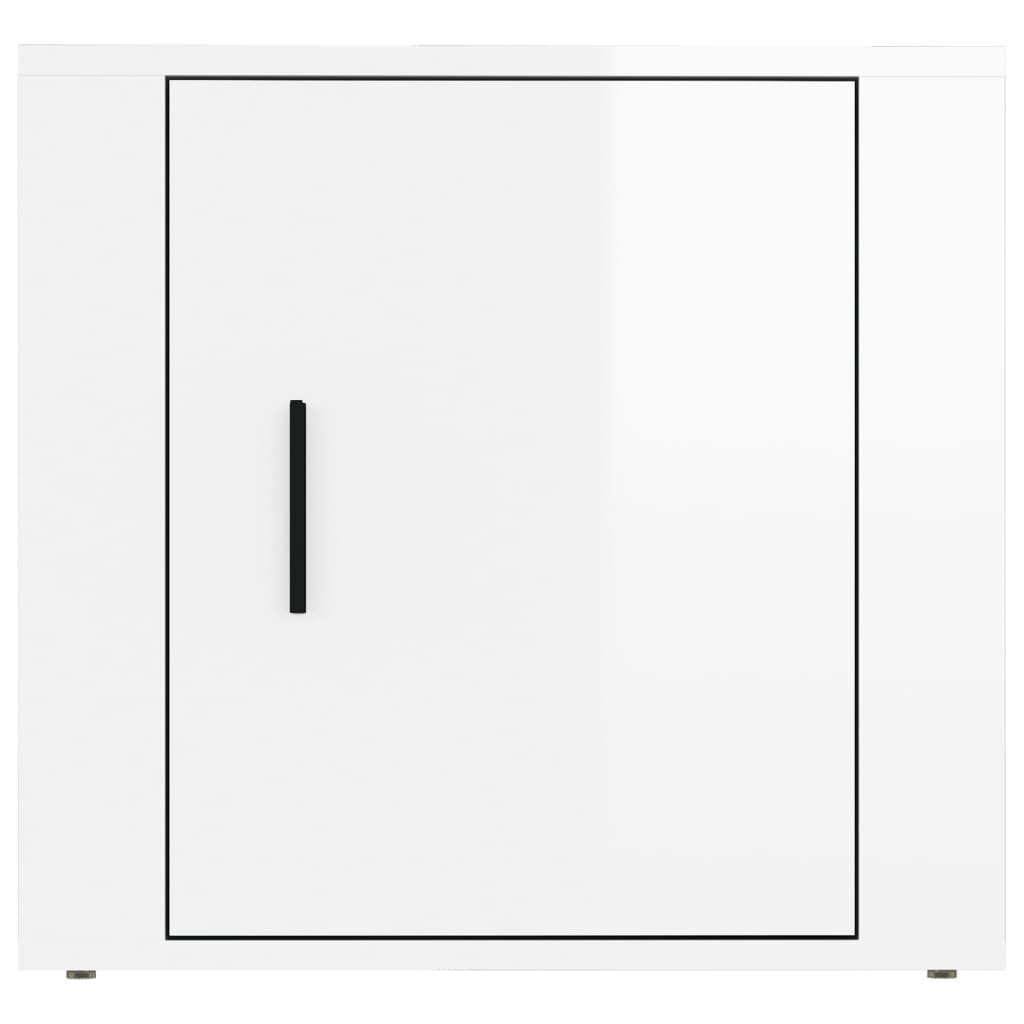 Sengeborde 2 stk Hvid højglans 50x39x47 cm