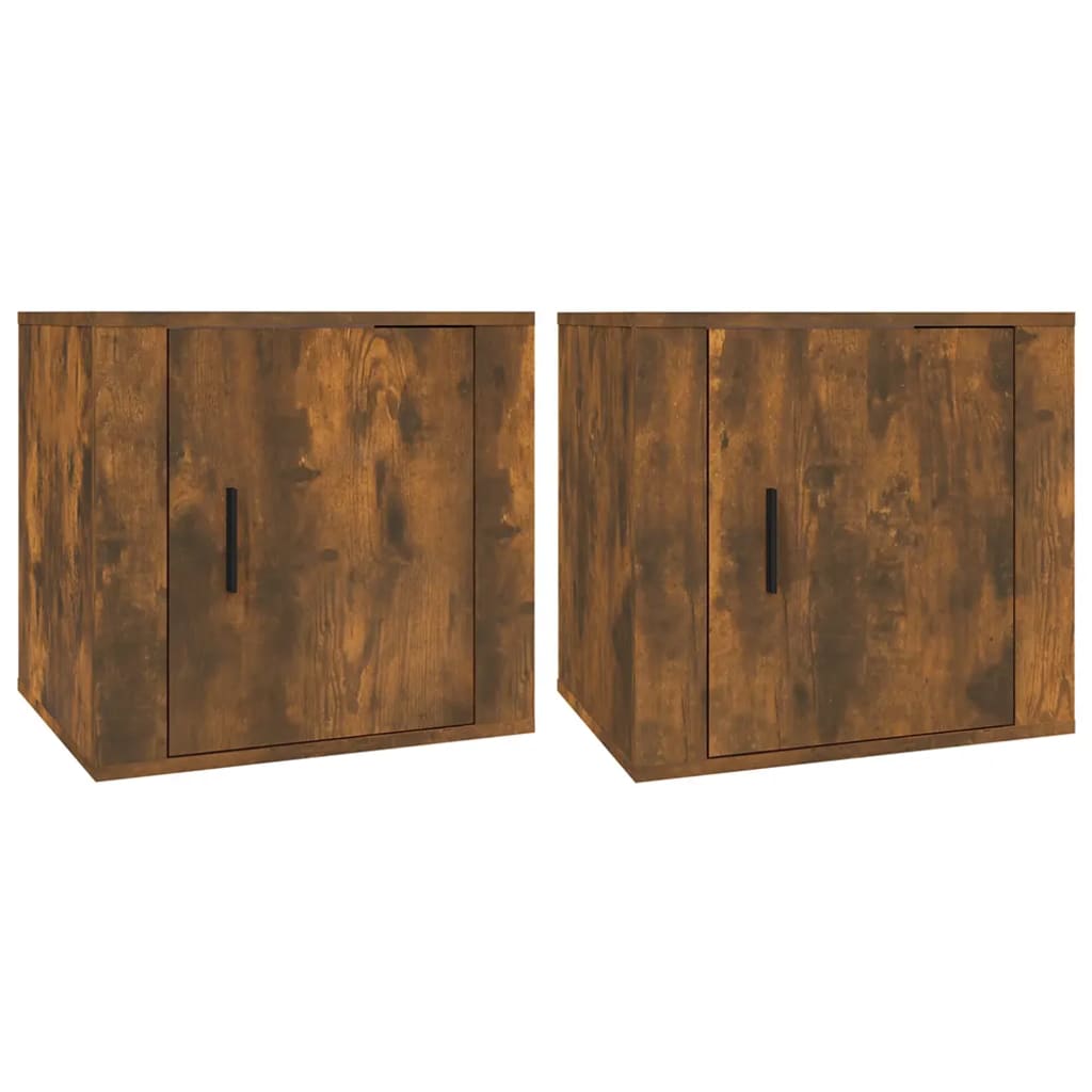 Sengeborde 2 stk Røget eg 50x39x47 cm