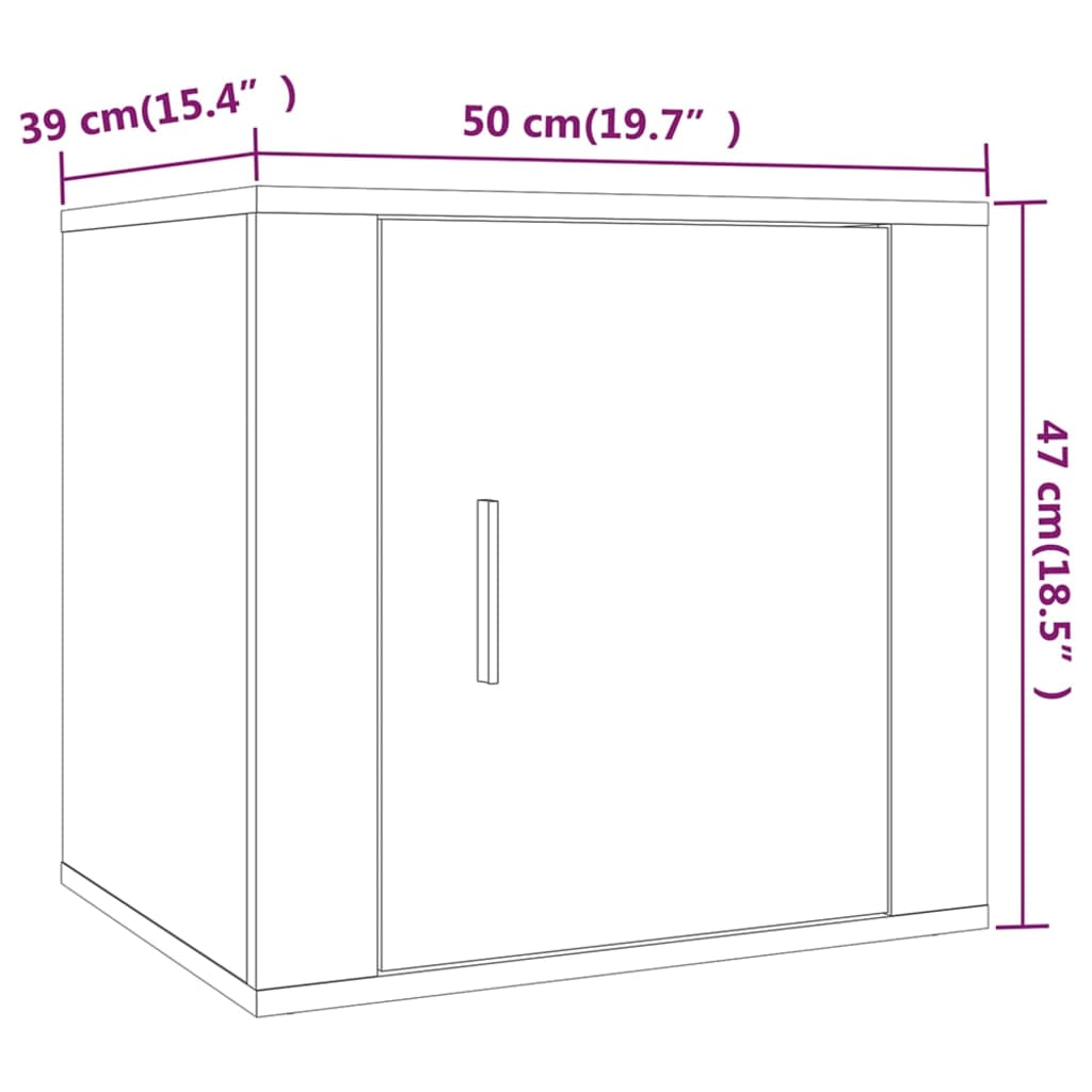 Sengeborde 2 stk Røget eg 50x39x47 cm