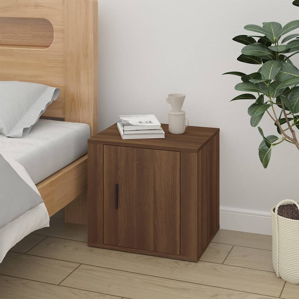 Sengeborde 2 stk Brun eg look 50x39x47 cm