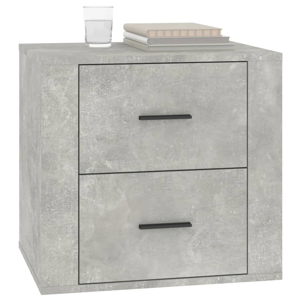 sengebord betongrå 50x39x47 cm