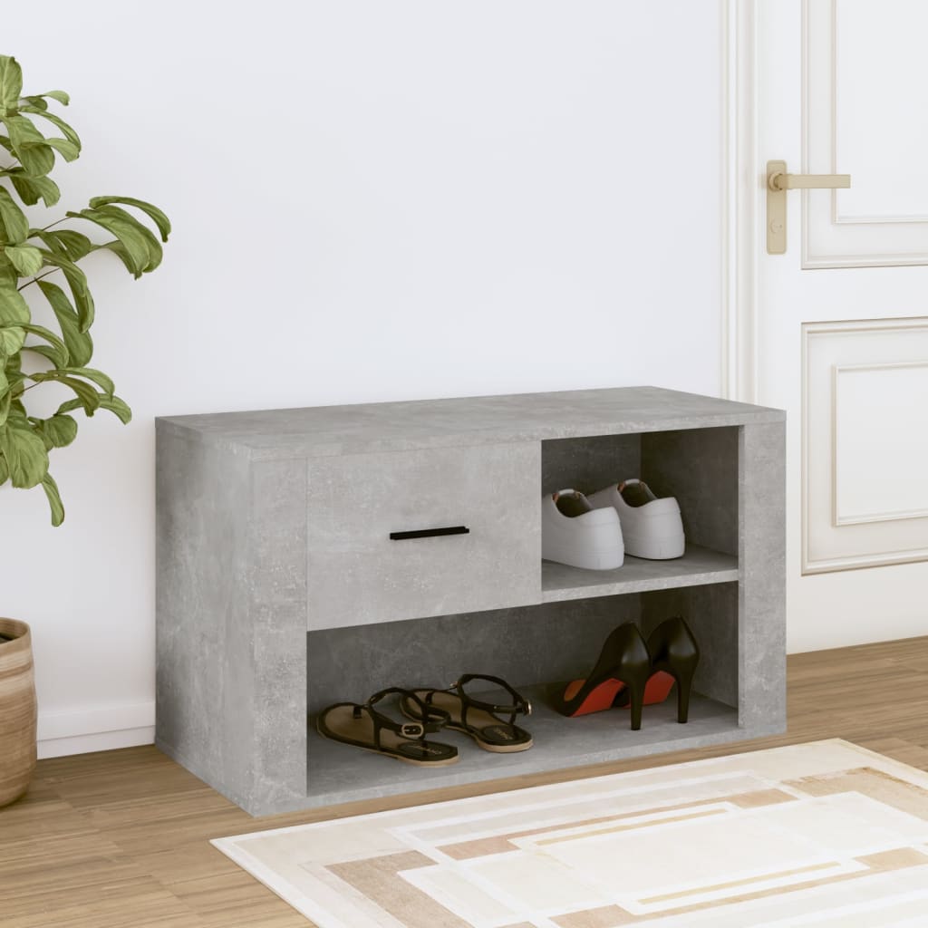 Skoskab Beton Grå 80x35x45 cm Træmateriale