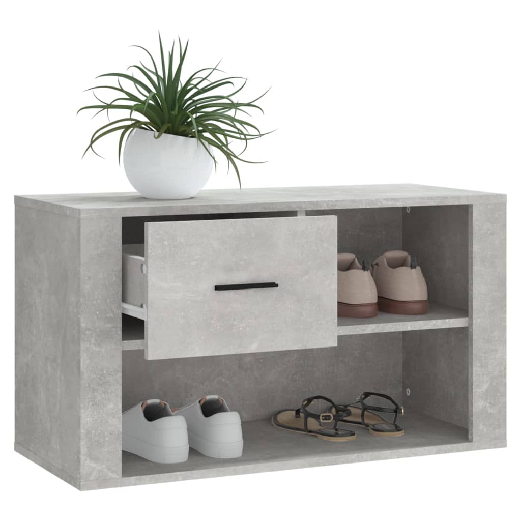 Skoskab Beton Grå 80x35x45 cm Træmateriale