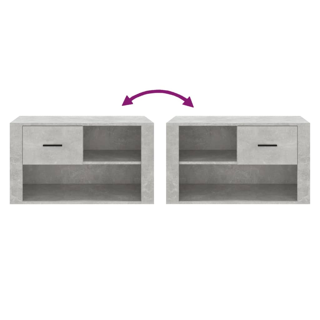 Skoskab Beton Grå 80x35x45 cm Træmateriale