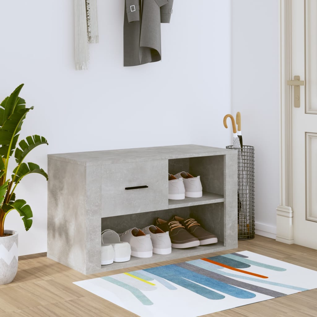 Skoskab Beton Grå 80x35x45 cm Træmateriale