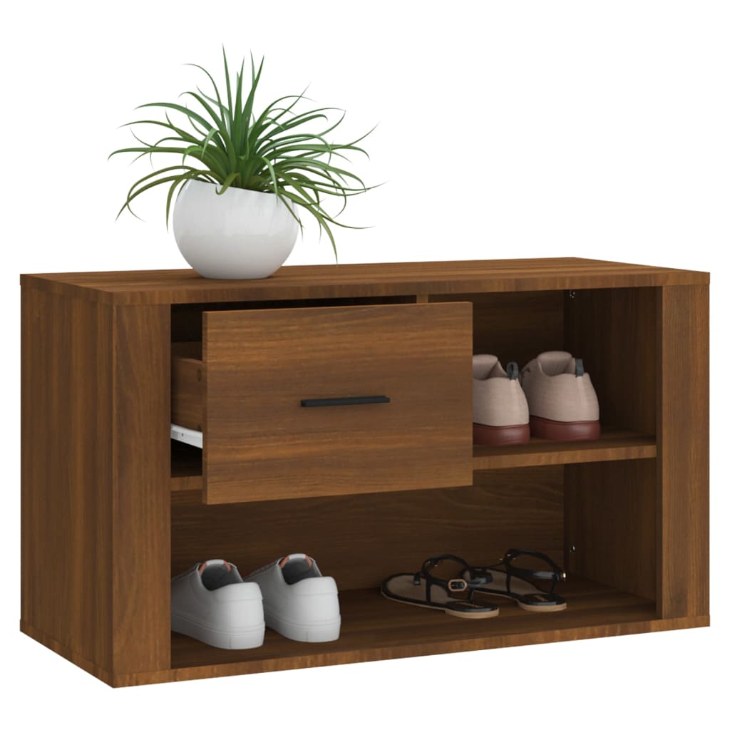 Skoskab Brun Eg Look 80x35x45 cm Træmateriale