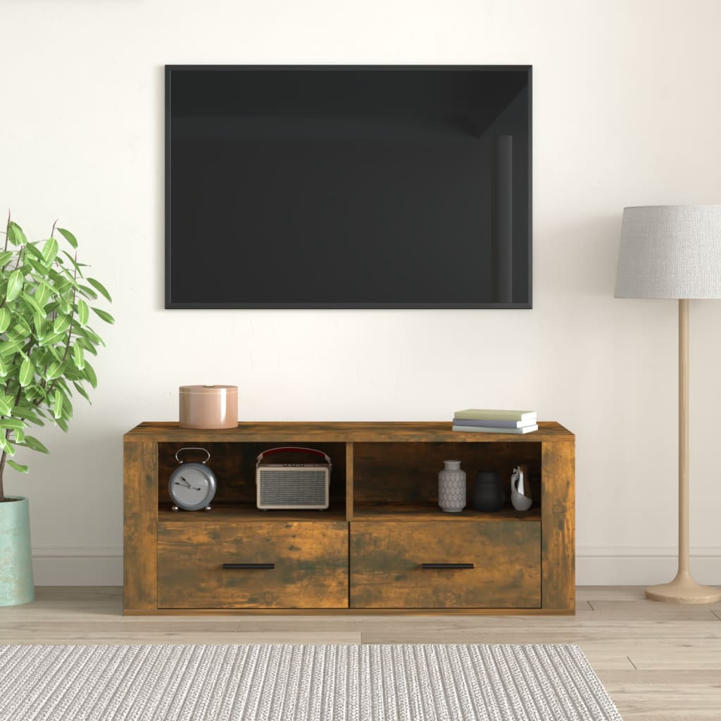 TV-møbel røget eg 100x35x40 cm træmateriale
