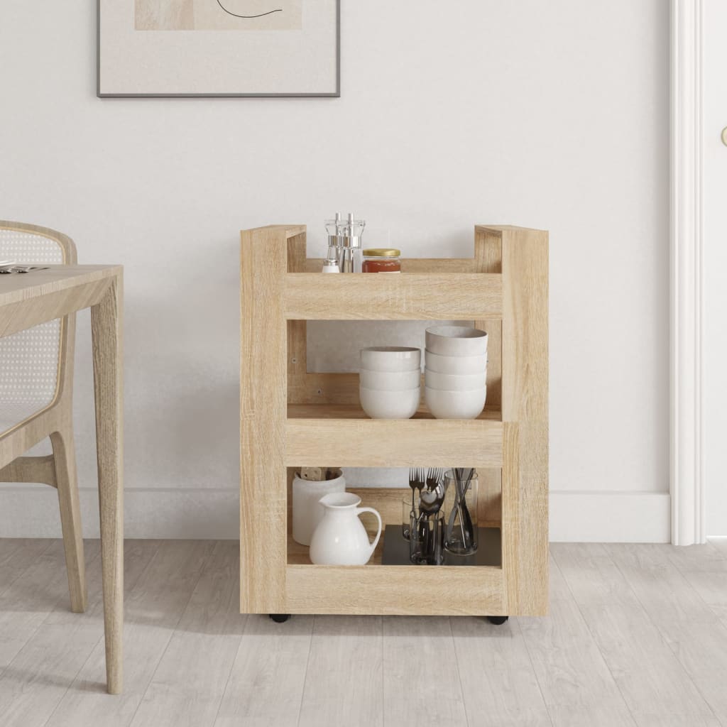 Køkkenvogn Sonoma eg 60x45x80 cm træmateriale