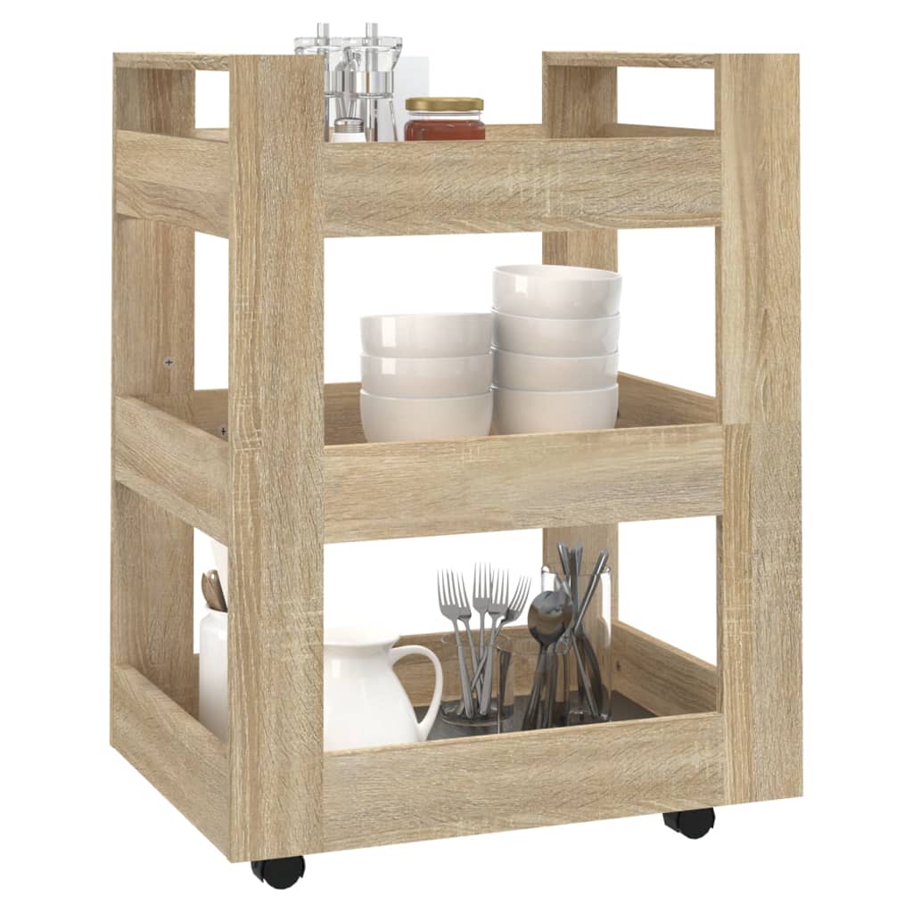 Køkkenvogn Sonoma eg 60x45x80 cm træmateriale
