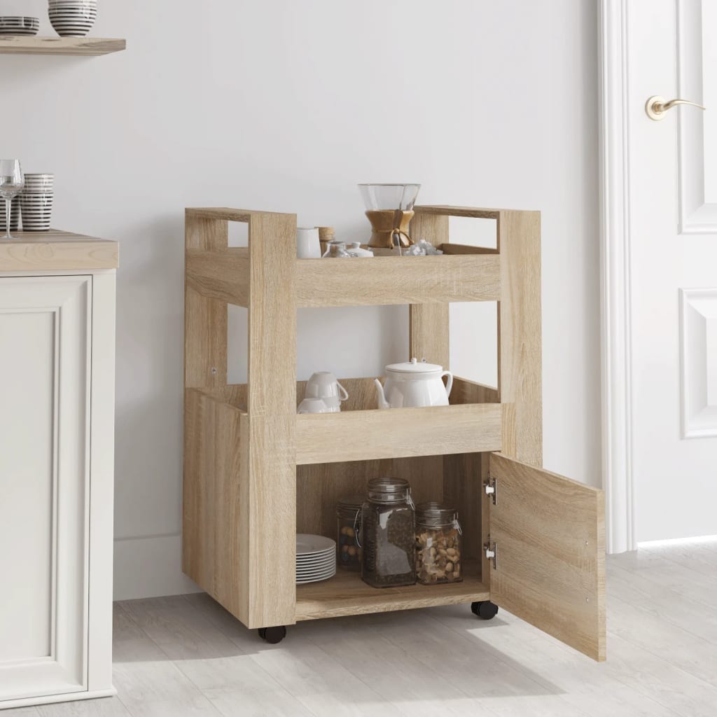 Køkkenvogn Sonoma eg 60x45x80 cm træmateriale