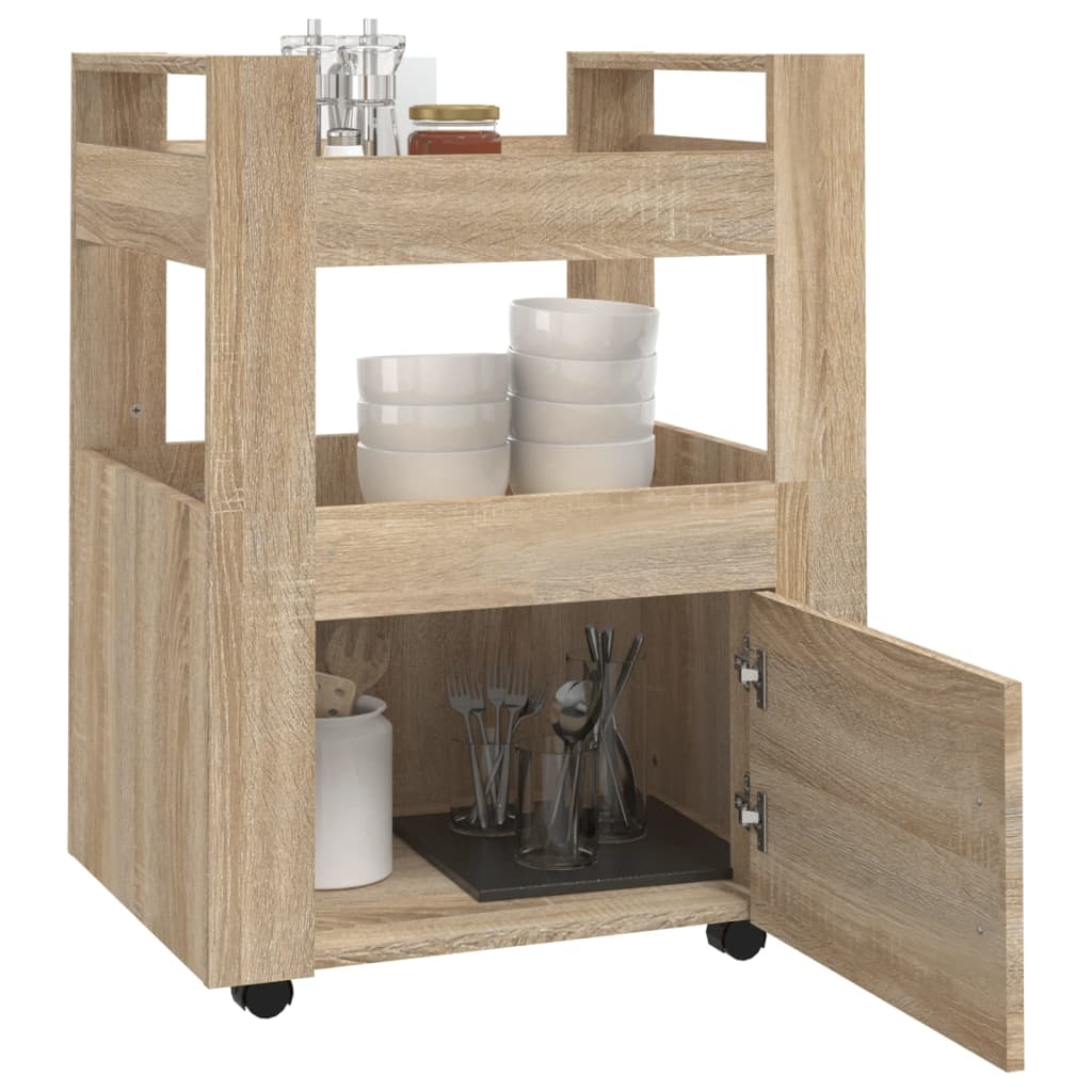 Køkkenvogn Sonoma eg 60x45x80 cm træmateriale