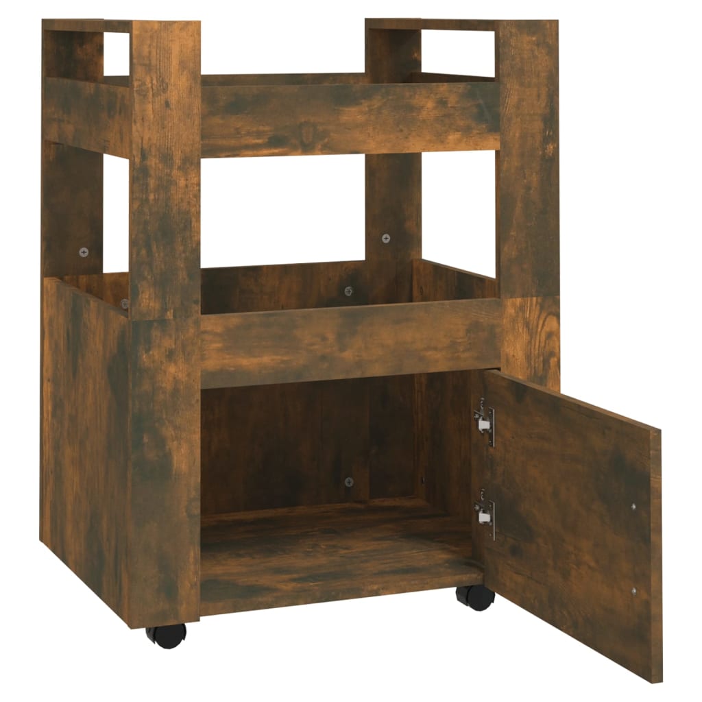Køkkenvogn røget eg 60x45x80 cm træmateriale