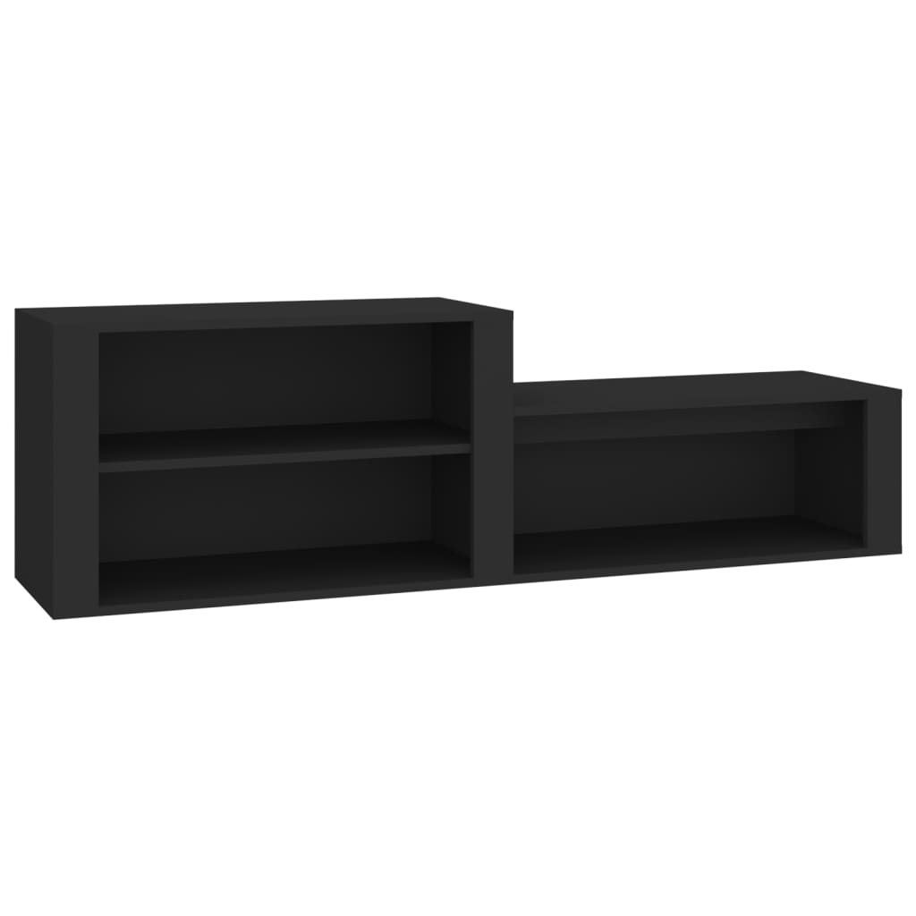 Skoskab Sort 150x35x45 cm Træ Materiale