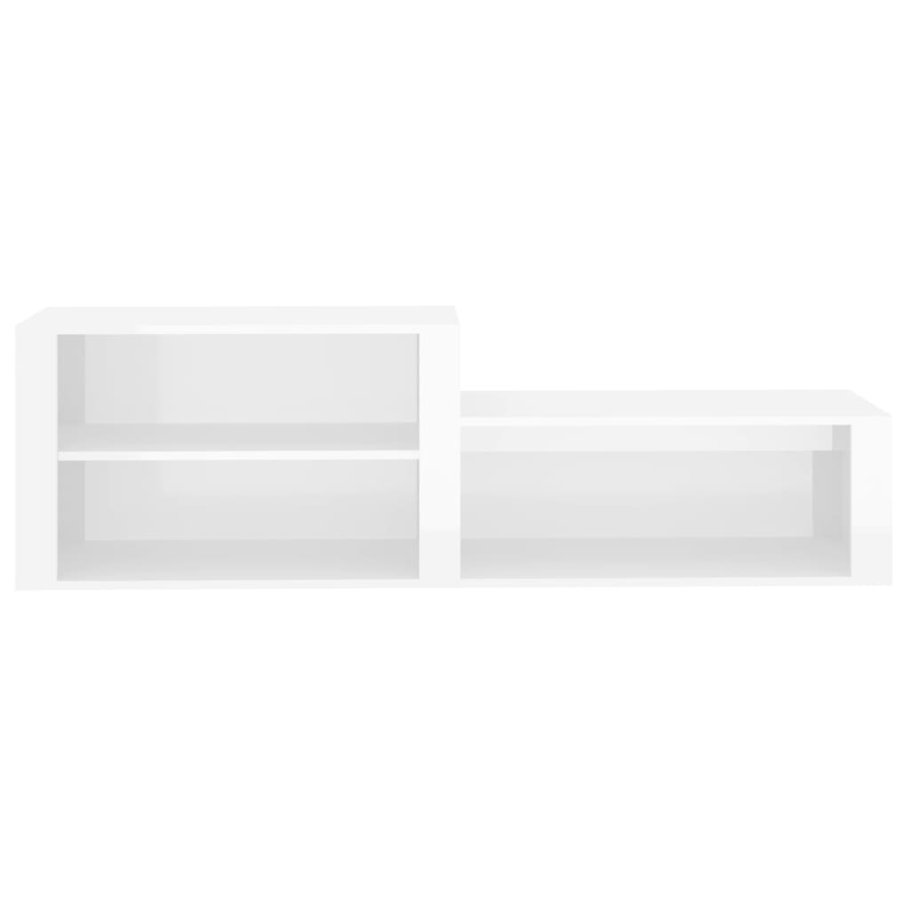 Skoskab højglans hvid 150x35x45 cm træmateriale