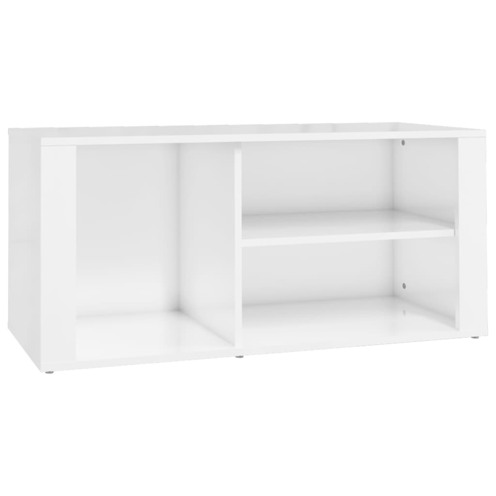 Skostativ højglans hvid 100x35x45 cm træmateriale