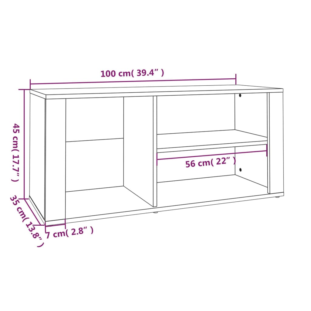 Skostativ røget eg 100x35x45 cm træmateriale