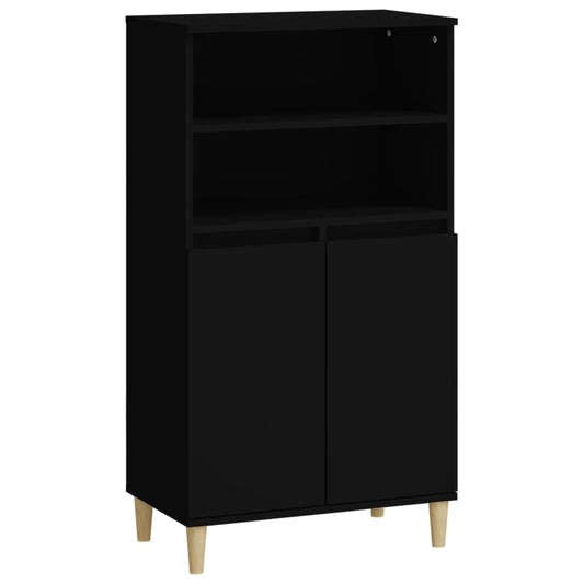 Highboard Schwarz 60x36x110 cm Holzwerkstoff