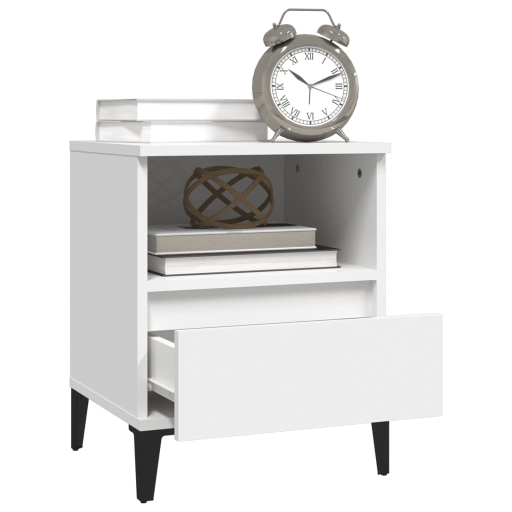 Sengeborde 2 stk Hvide 40x35x50 cm