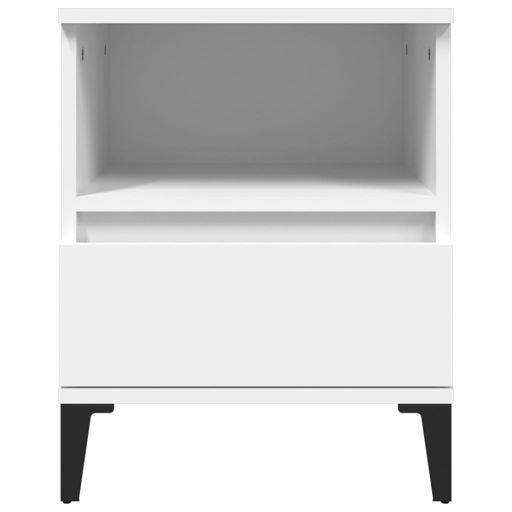 Sengeborde 2 stk Hvide 40x35x50 cm