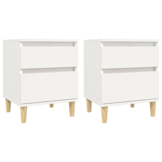 Nachttische 2 Stk. Weiß 40x35x50 cm