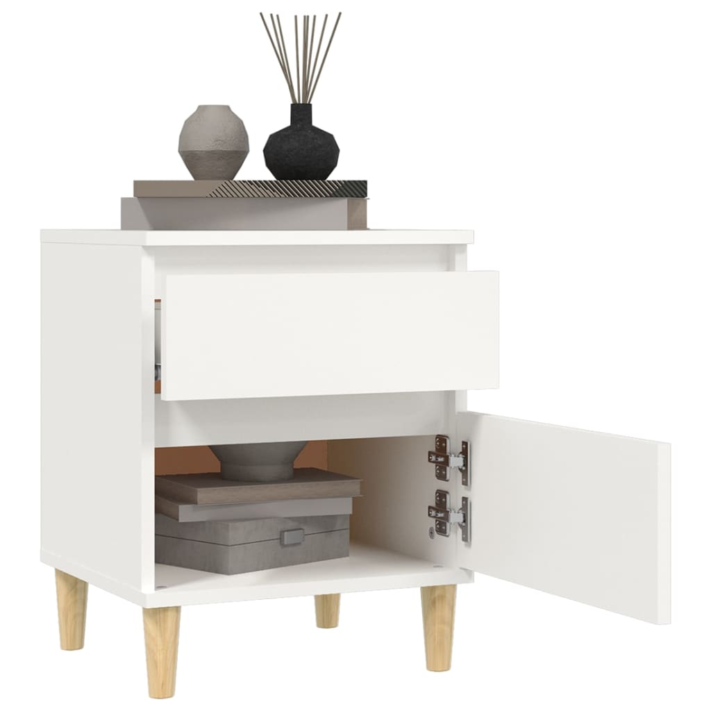 Sengeborde 2 stk Hvide 40x35x50 cm