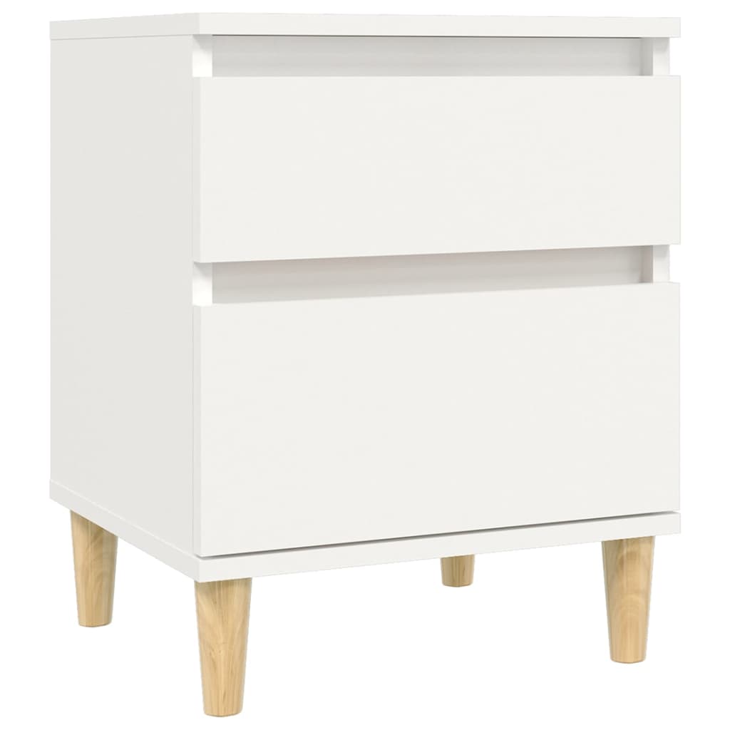 Sengeborde 2 stk Hvide 40x35x50 cm