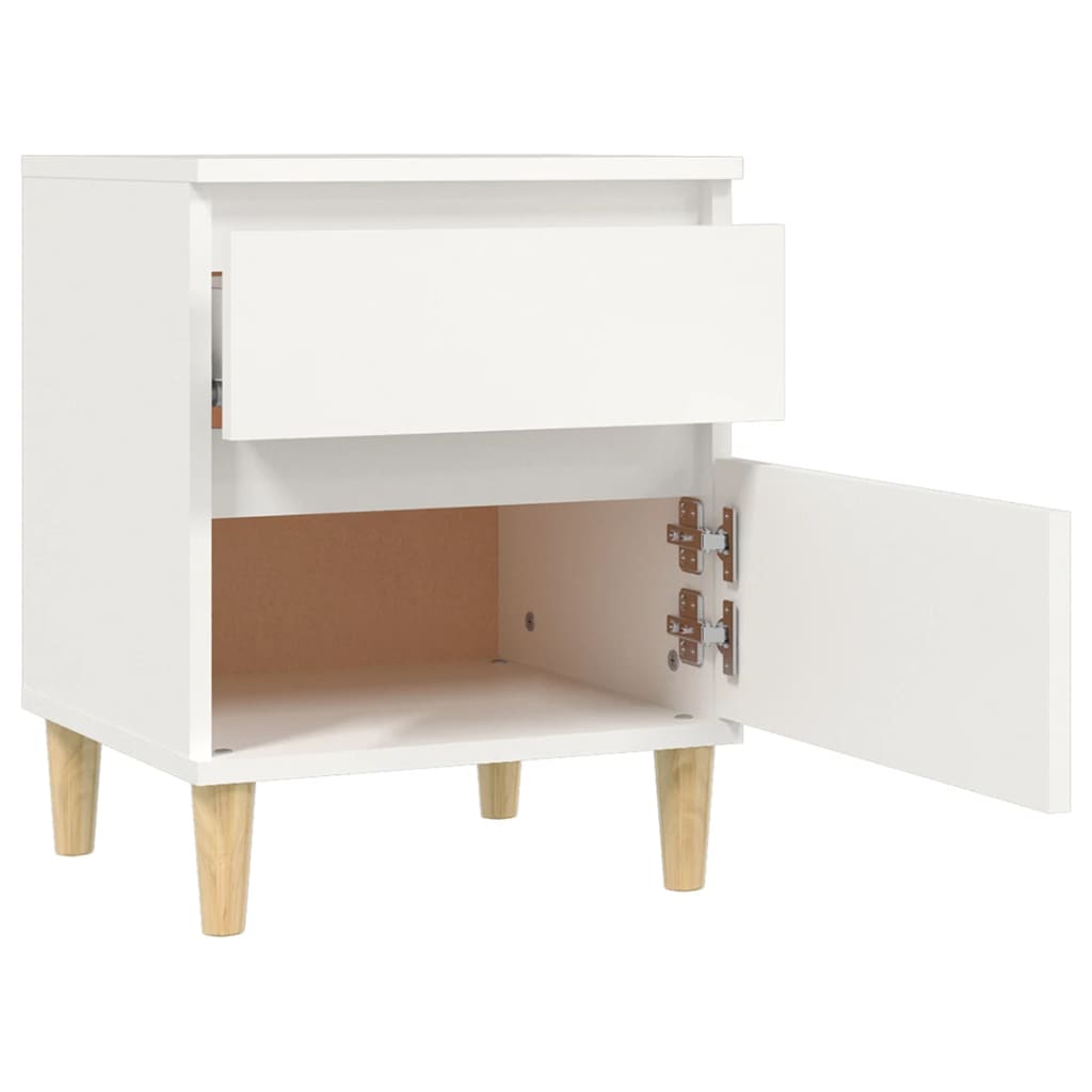 Sengeborde 2 stk Hvide 40x35x50 cm