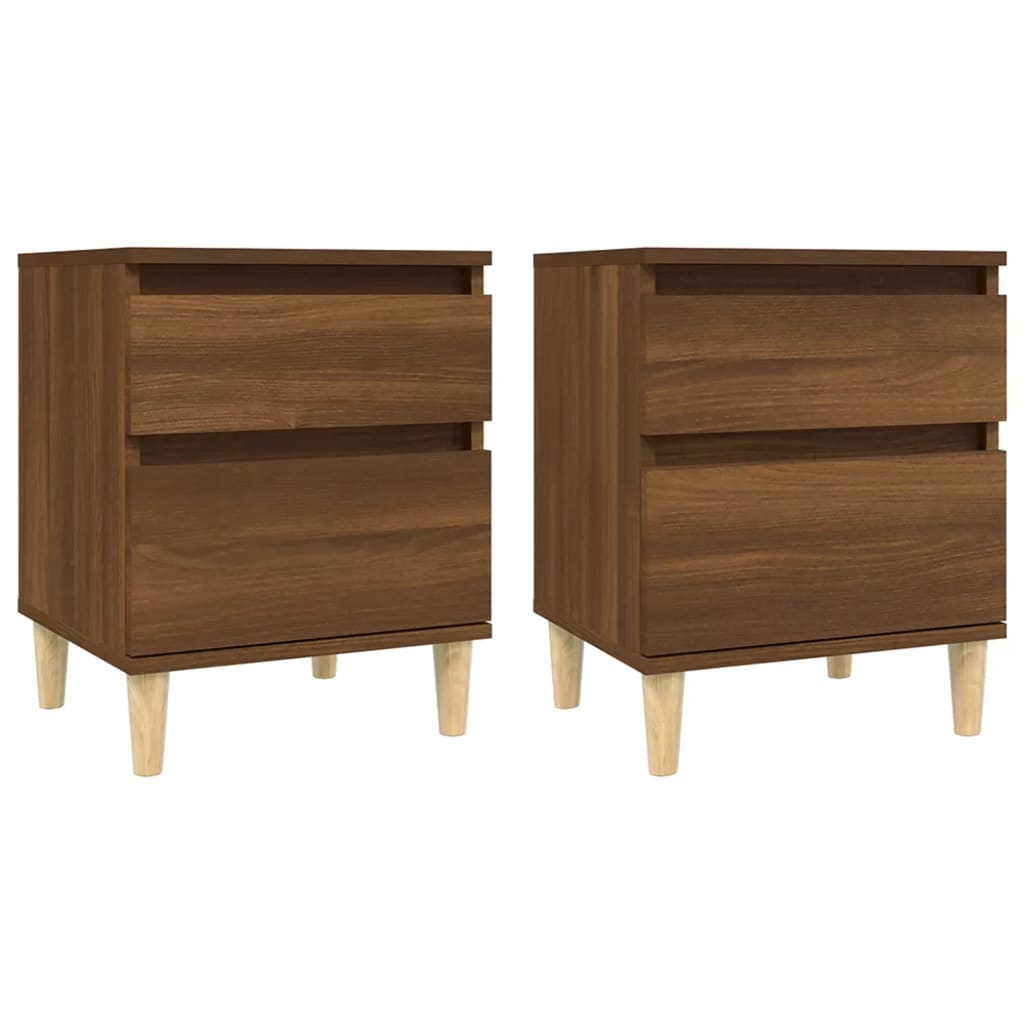 Sengeborde 2 stk Brun eg look 40x35x50 cm