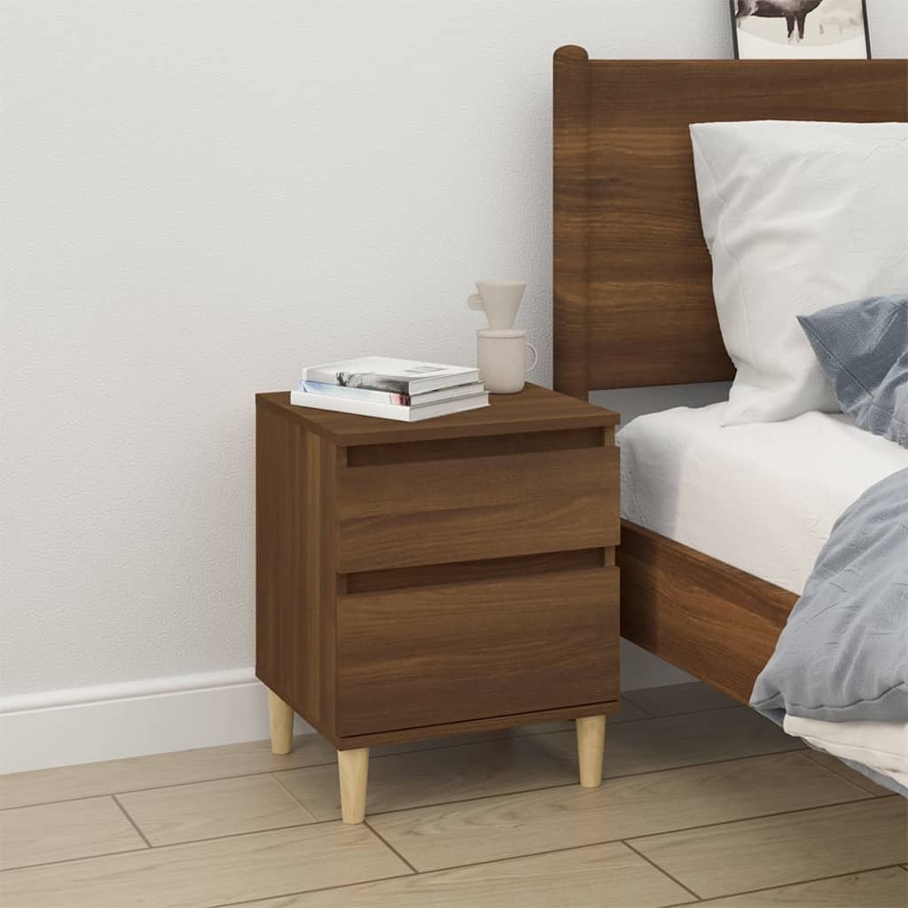 Sengeborde 2 stk Brun eg look 40x35x50 cm