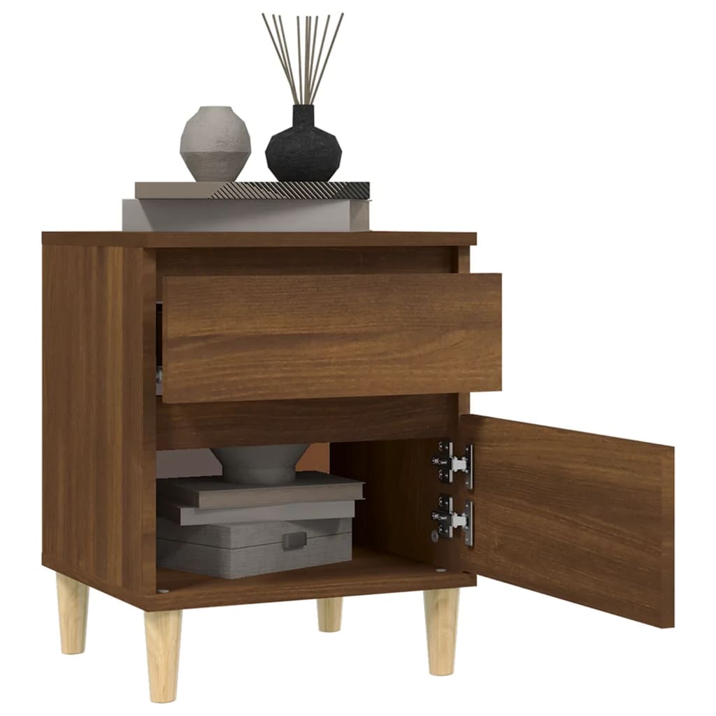 Sengeborde 2 stk Brun eg look 40x35x50 cm