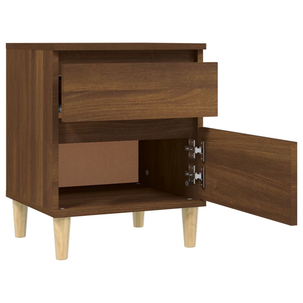 Sengeborde 2 stk Brun eg look 40x35x50 cm