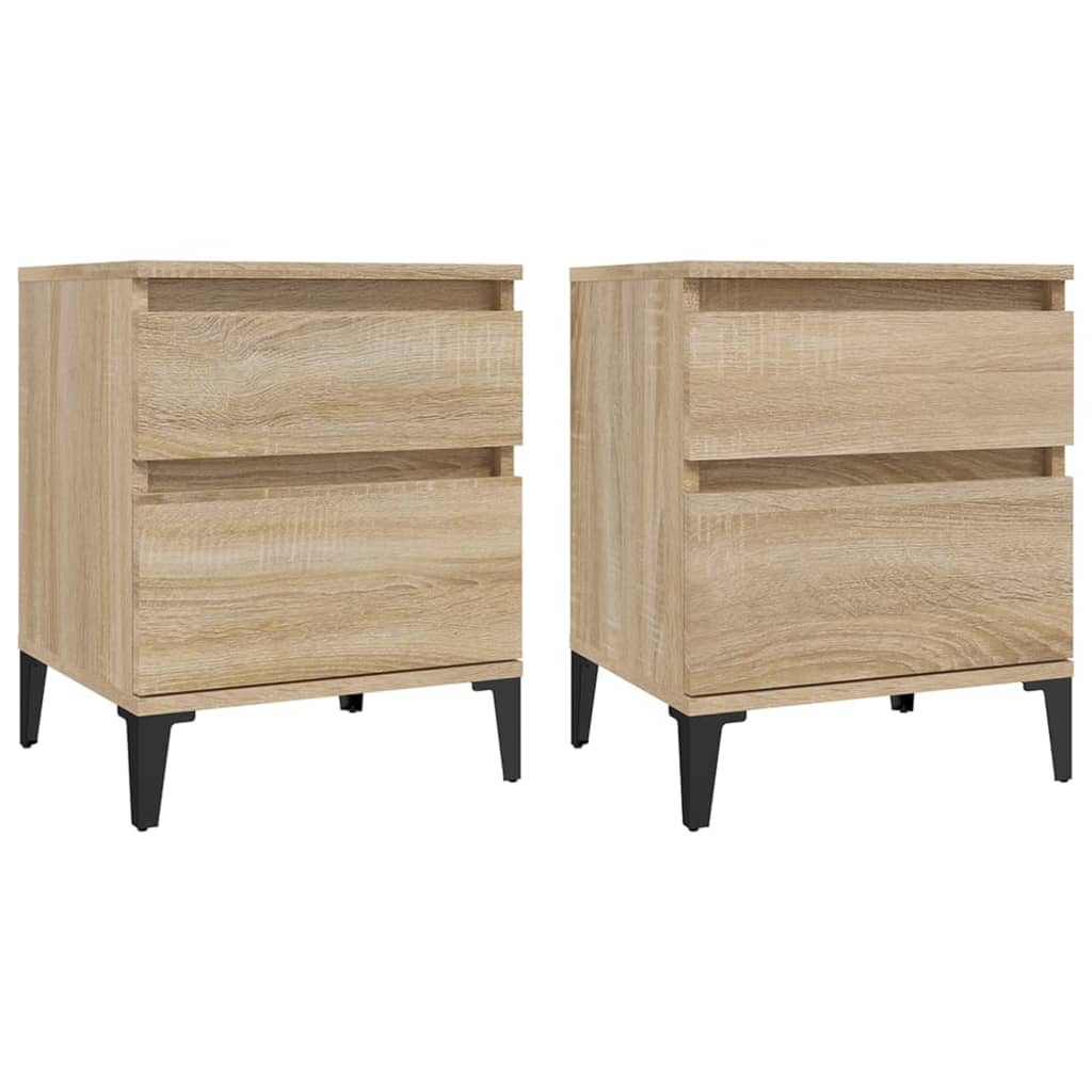 Sengeborde 2 stk Sonoma eg 40x35x50 cm