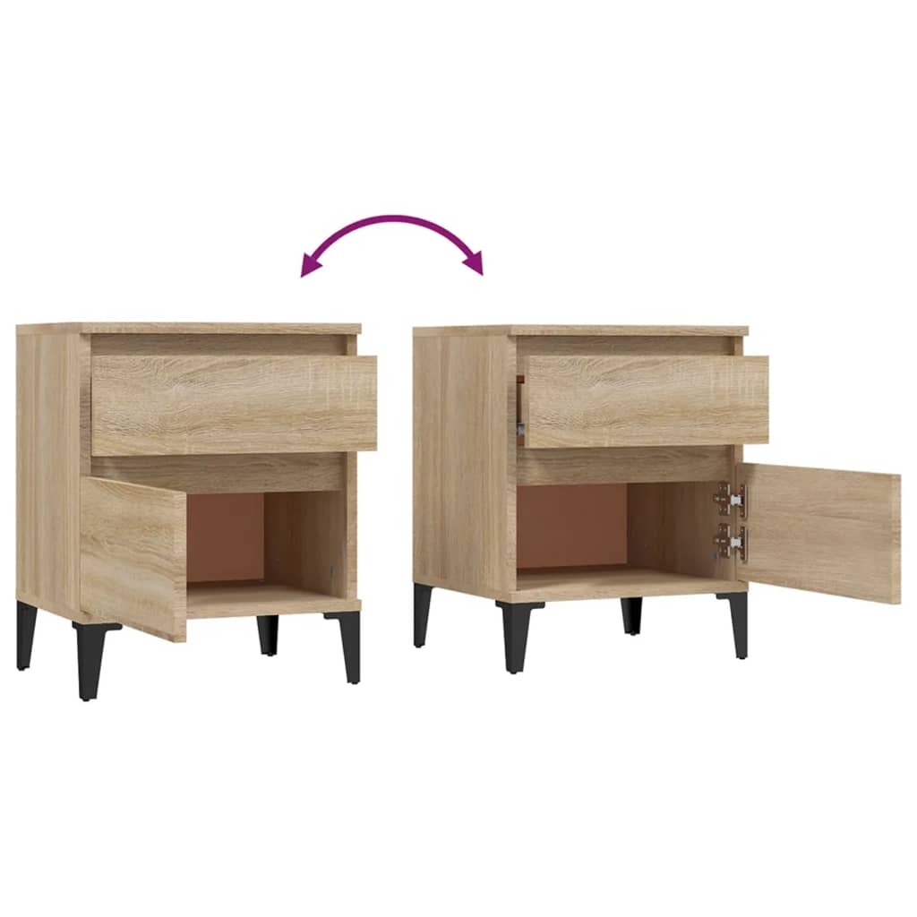Sengeborde 2 stk Sonoma eg 40x35x50 cm
