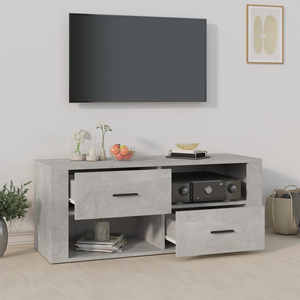 TV-møbel betongrå 100x35x40 cm træmateriale