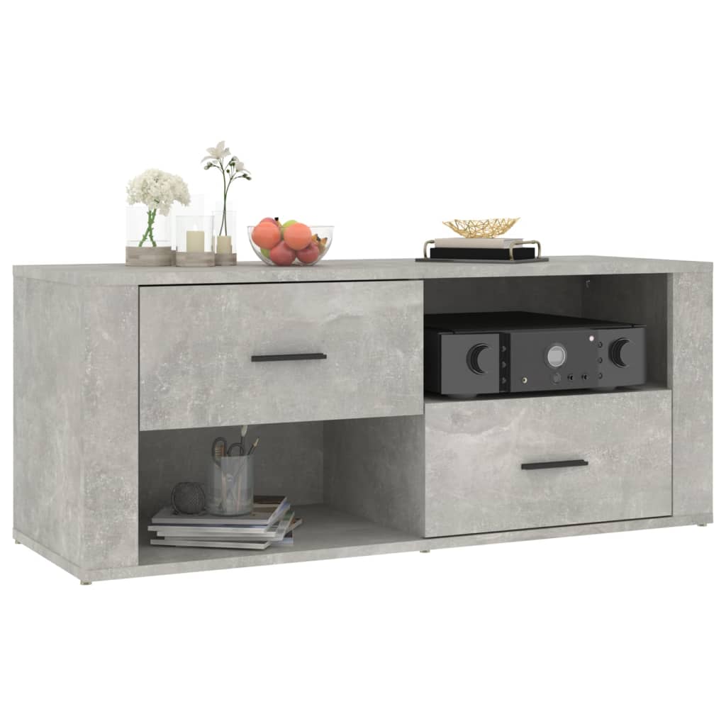 TV-møbel betongrå 100x35x40 cm træmateriale