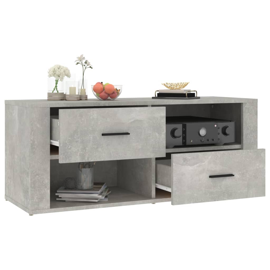 TV-møbel betongrå 100x35x40 cm træmateriale