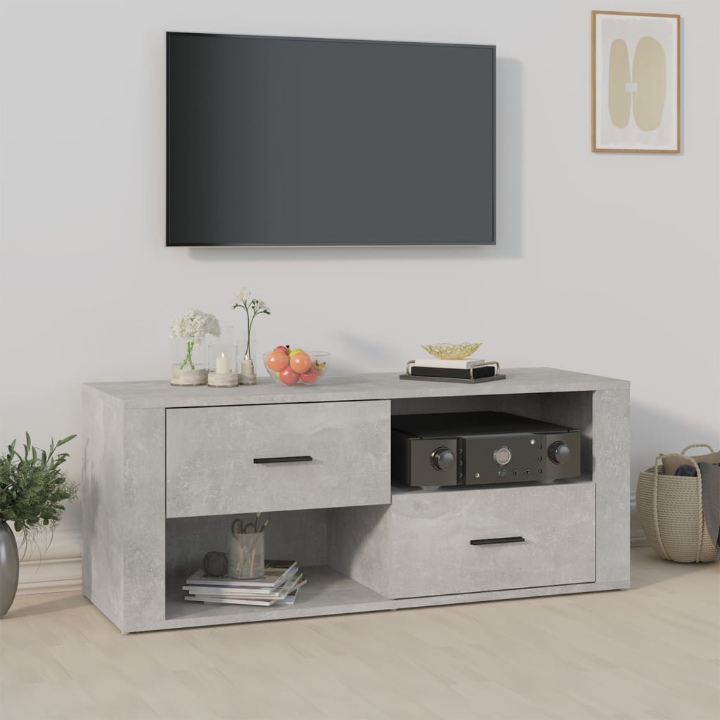 TV-møbel betongrå 100x35x40 cm træmateriale