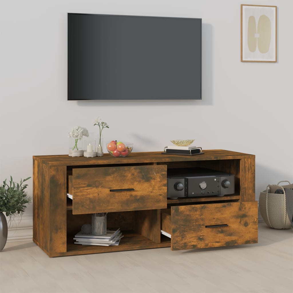 TV-møbel røget eg 100x35x40 cm træmateriale